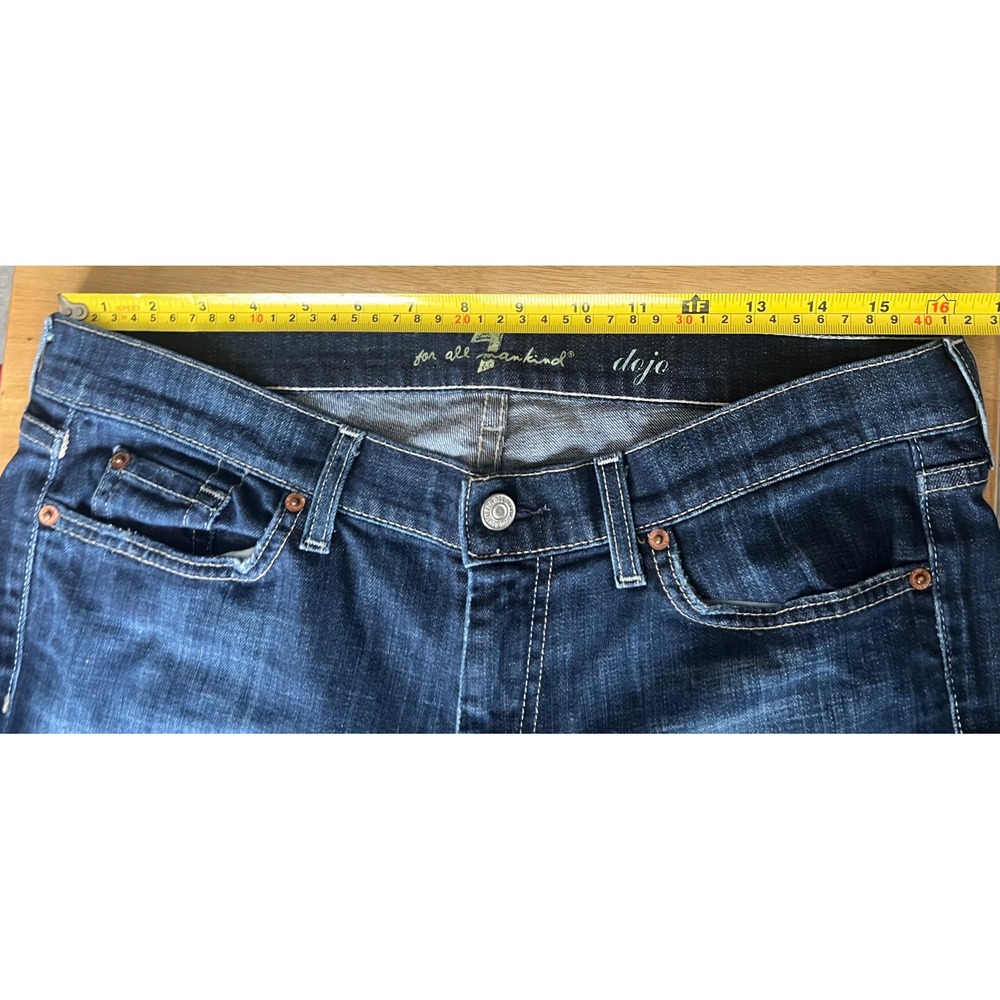 7 For All Mankind Dojo Jeans Women's Dark Wash Wide Leg 32x33 - Picture 12 of 13